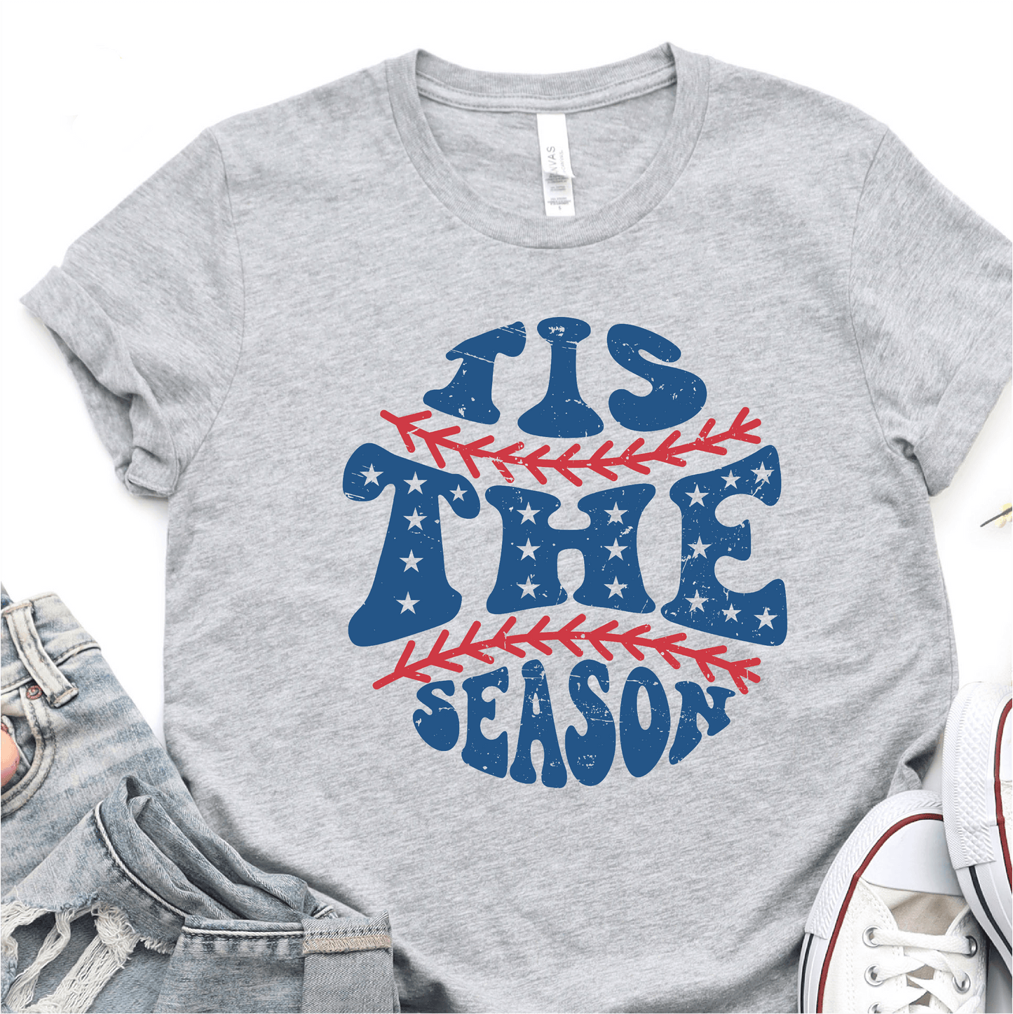 Tis The Season - Blue Print - Baseball DTF Transfer - Nashville Design House