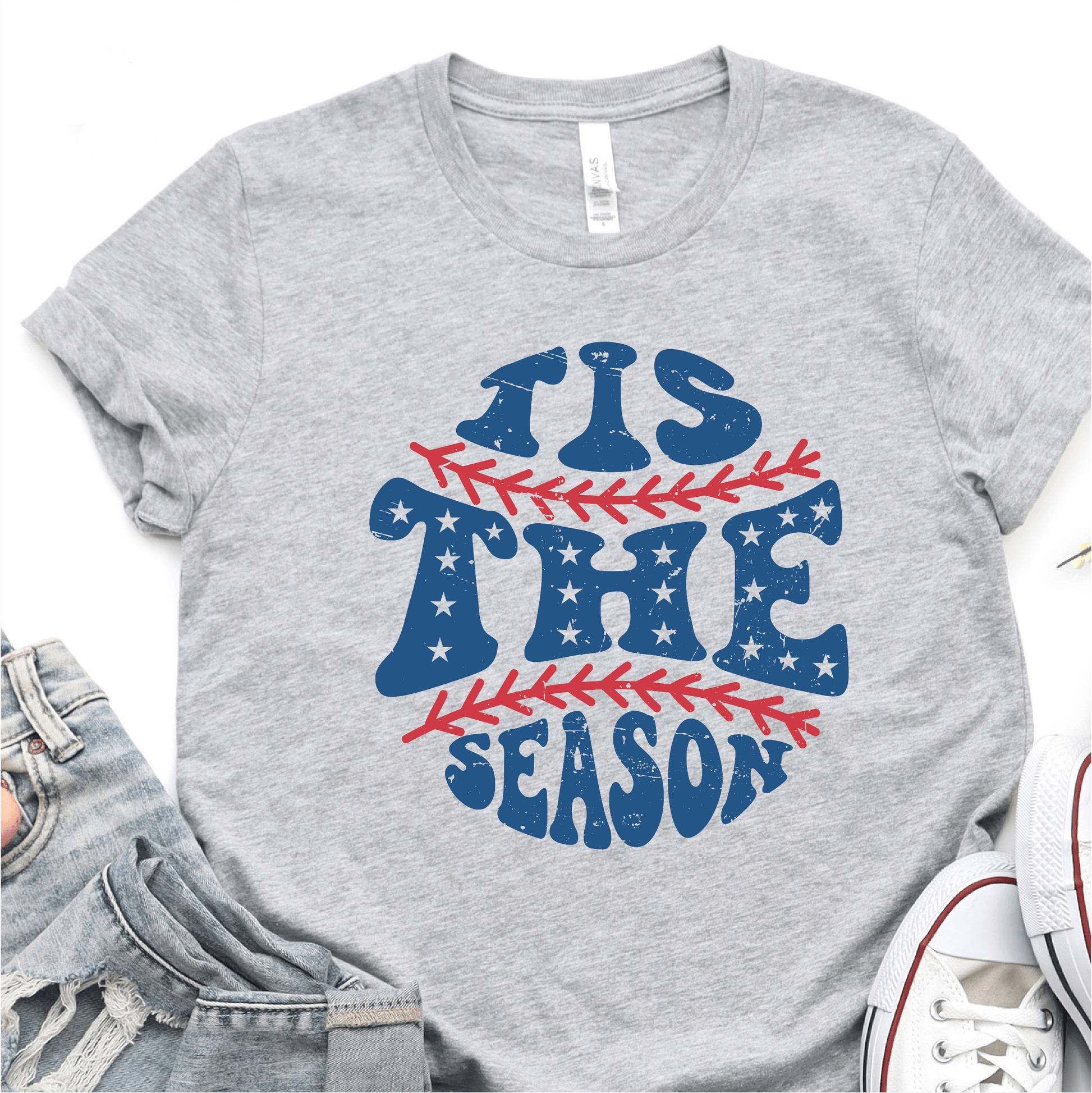 Tis The Season - Blue Print - Baseball DTF Transfer - Nashville Design House