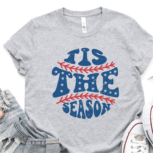 Tis The Season - Blue Print - Baseball DTF Transfer - Nashville Design House