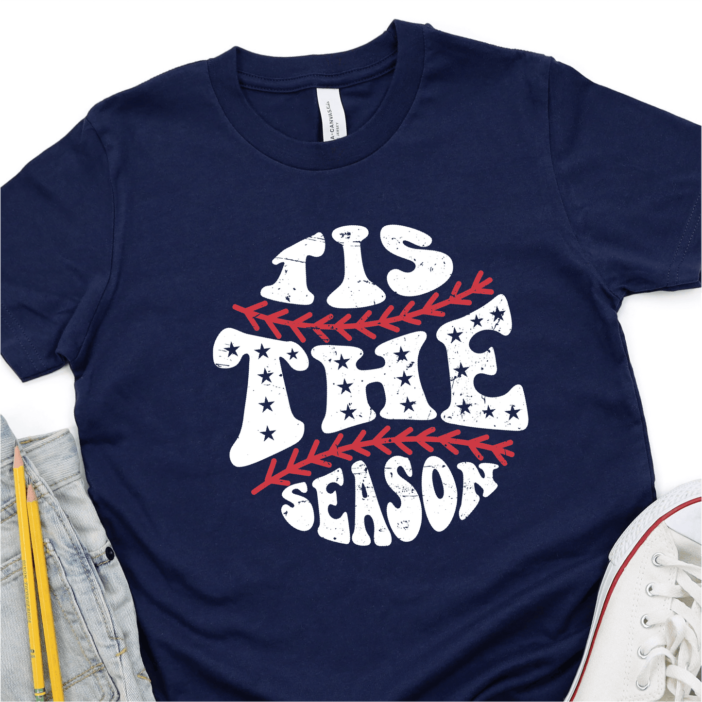 Tis The Season - White Print - Baseball DTF Transfer - Nashville Design House