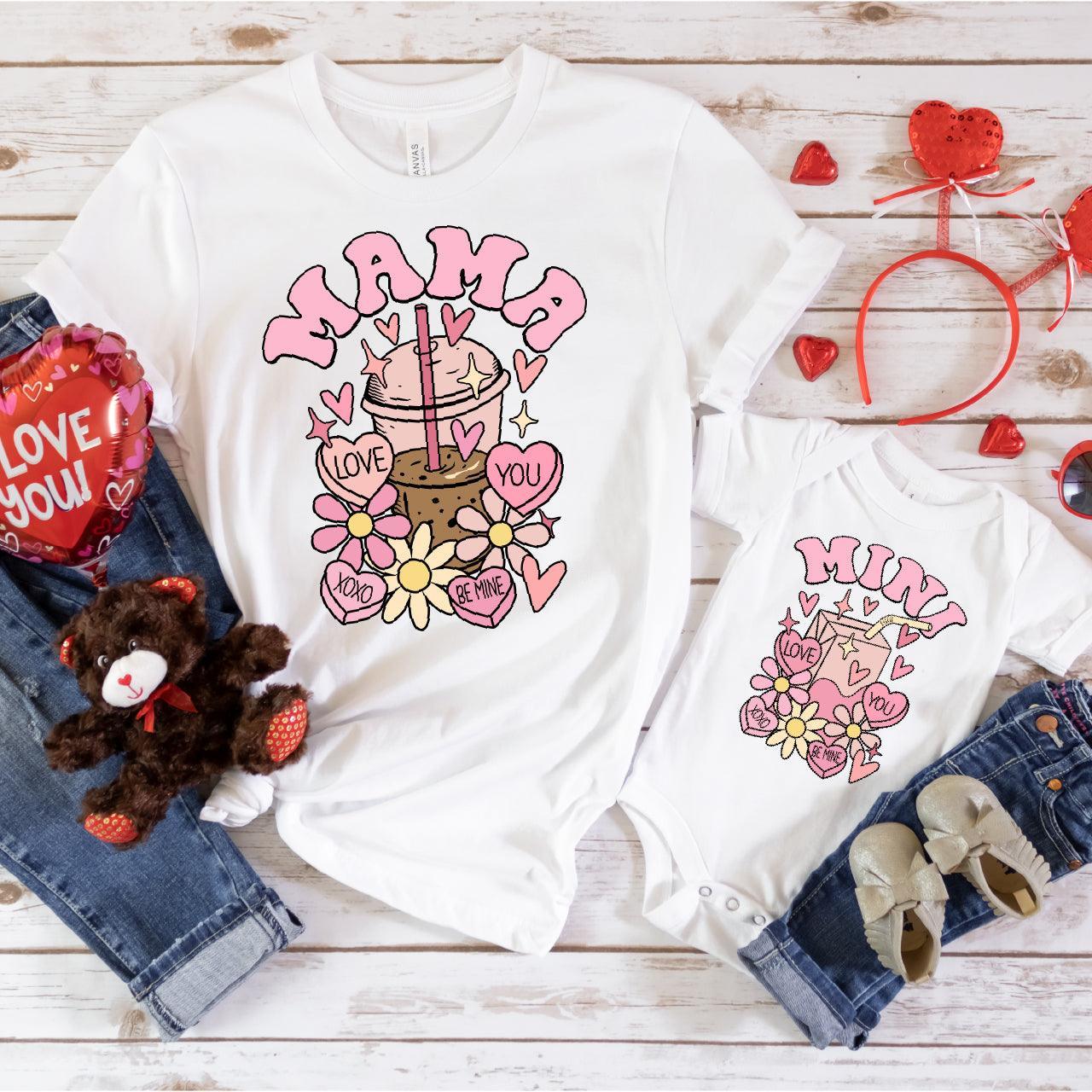 Valentine Drinks Mama + Mini DTF Valentine Transfer for T-shirts - Nashville Design House