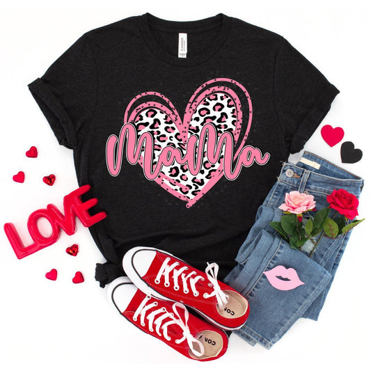 Valentine Leopard Mama DTF Transfer Print, T-Shirt Transfer - Nashville Design House